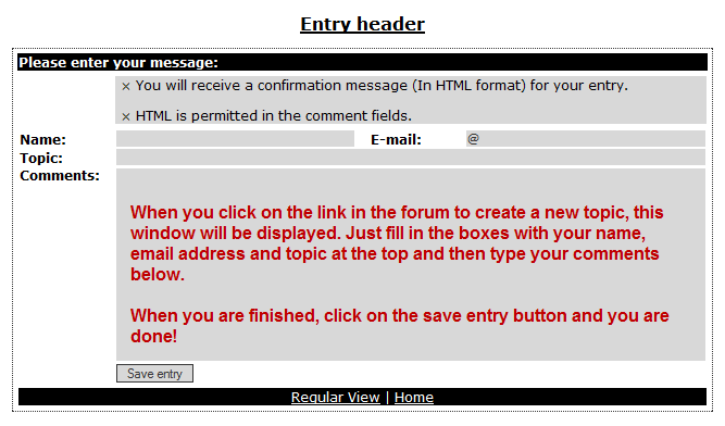 White Collar Unemployed forum - new entry screen picture and instructions